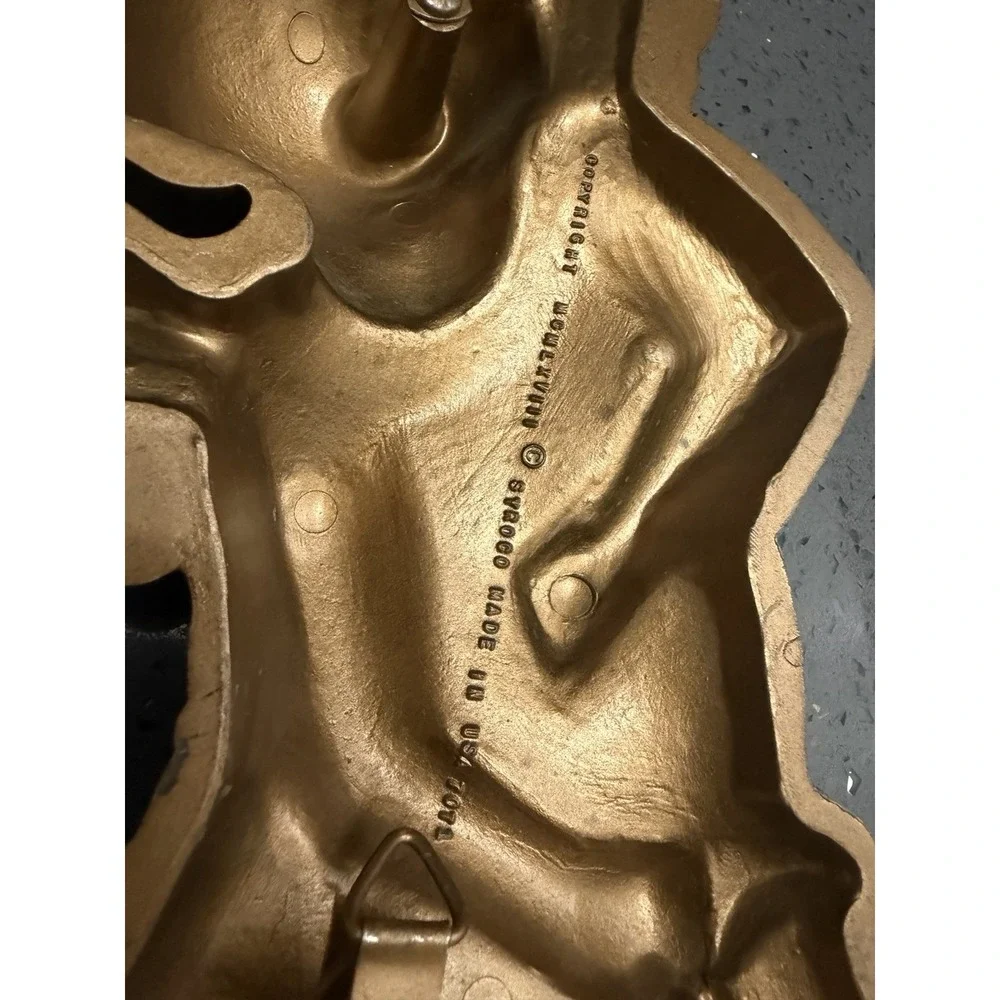 Vtg Cherubs Angels Wall Hanging Decor Gold Playing‎ Horn Set of 2